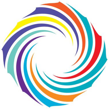 Sarmal, girdap, dönme elementi. Koklear, girdap, dikey tasarım şekli - stok vektör illüstrasyonu, klip- sanat grafikleri