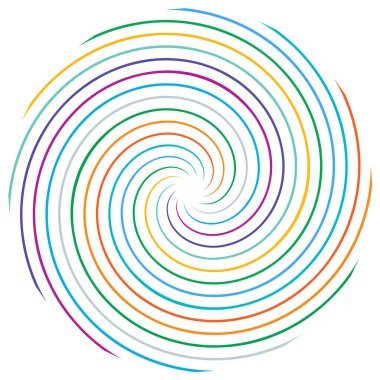 Sarmal, girdap, dönme elementi. Koklear, girdap, dikey tasarım şekli - stok vektör illüstrasyonu, klip- sanat grafikleri