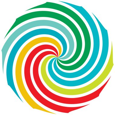 Sarmal, girdap, dönme elementi. Koklear, girdap, dikey tasarım şekli - stok vektör illüstrasyonu, klip- sanat grafikleri