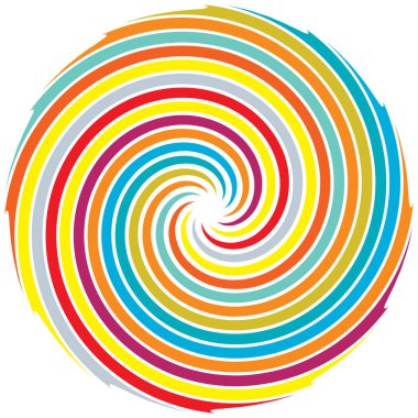 Sarmal, girdap, dönme elementi. Koklear, girdap, dikey tasarım şekli - stok vektör illüstrasyonu, klip- sanat grafikleri