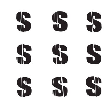 Parçalanmış, kırılmış, kırık alfabe serisi - stok vektör illüstrasyonu, klip- sanat grafikleri