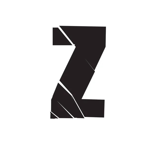 纹理字母Z破碎的 破碎的 破碎的字母表系列 股票矢量图解 剪贴画 — 图库矢量图片