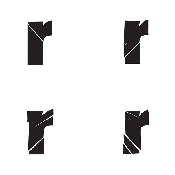 テキストレターR シャッター 壊れたアルファベットシリーズ ストックベクトルイラスト クリップアートグラフィック — ストックベクタ