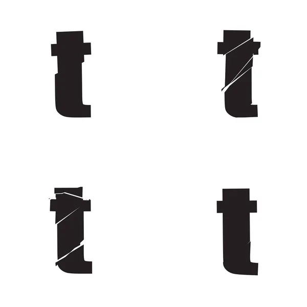 Texturierter Buchstabe Zersplitterte Gebrochene Gebrochene Alphabet Serien Aktienvektorillustration Clip Art — Stockvektor