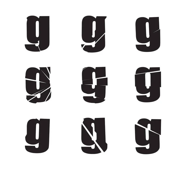 Letra Texturizada Série Alfabeto Quebrado Quebrado Quebrado Ilustração Vetor Estoque — Vetor de Stock