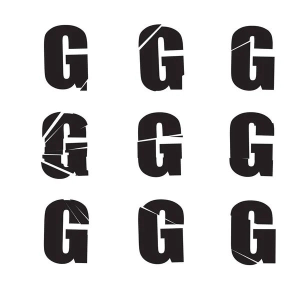 纹理字母G破碎的 破碎的 破碎的字母表系列 库存向量图 剪贴画 — 图库矢量图片