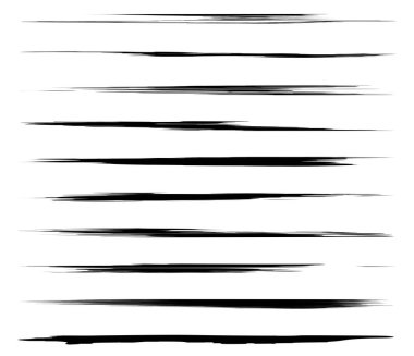 Pis boya fırçası, fırça darbesi. Kalıplı boya, grafit, el yazısıyla çizilmiş tebeşir çizimi, el yapımı efekt. Sketchy line, stripe dividers - stok vektör illüstrasyonu, clip-art grafikleri