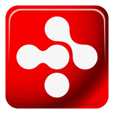 Bağlı halkalar, teknoloji, teknoloji, elektronik ve bağlantı simgesi olarak düğümler, sembol - stok vektör illüstrasyonu, klip- sanat grafikleri