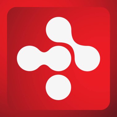 Bağlı halkalar, teknoloji, teknoloji, elektronik ve bağlantı simgesi olarak düğümler, sembol - stok vektör illüstrasyonu, klip- sanat grafikleri