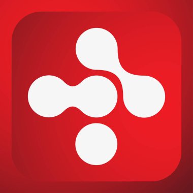 Bağlı halkalar, teknoloji, teknoloji, elektronik ve bağlantı simgesi olarak düğümler, sembol - stok vektör illüstrasyonu, klip- sanat grafikleri