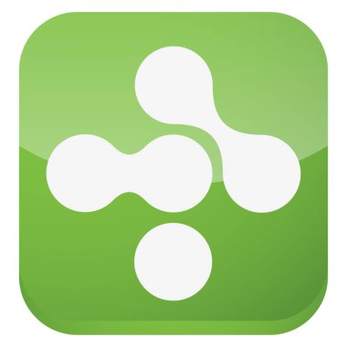 Bağlı halkalar, teknoloji, teknoloji, elektronik ve bağlantı simgesi olarak düğümler, sembol - stok vektör illüstrasyonu, klip- sanat grafikleri