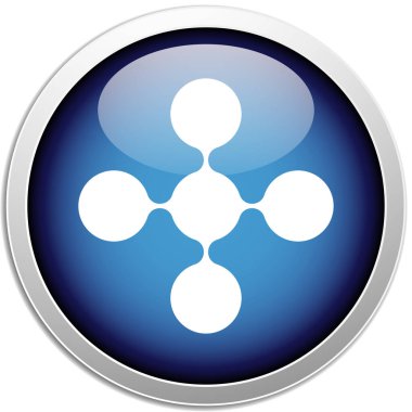 Bağlı halkalar, teknoloji, teknoloji, elektronik ve bağlantı simgesi olarak düğümler, sembol - stok vektör illüstrasyonu, klip- sanat grafikleri