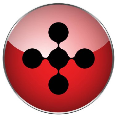 Bağlı halkalar, teknoloji, teknoloji, elektronik ve bağlantı simgesi olarak düğümler, sembol - stok vektör illüstrasyonu, klip- sanat grafikleri