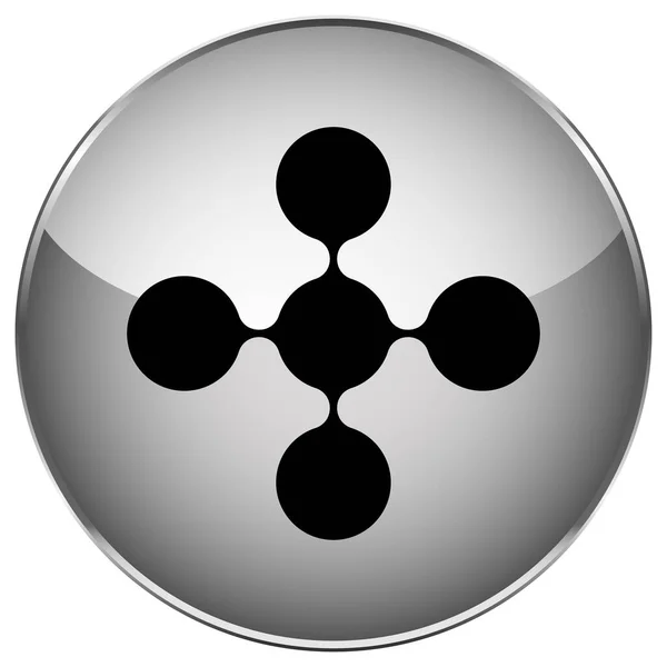 Verbonden Cirkels Knooppunten Als Technologie Technologie Elektronica Aansluiting Pictogram Symbool — Stockvector