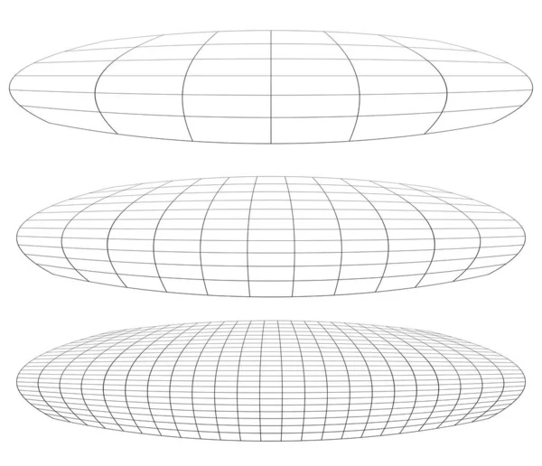 Graticule Rutnät Mesh Plan Med Deformerad Distorsion Effekt Retikulera Gallra — Stock vektor