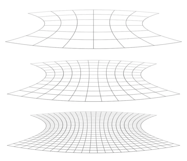 Mřížka Graticule Rovina Deformací Efekt Zkreslení Reticulate Grate Plexus Abstract — Stockový vektor