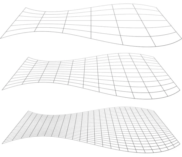 Graticule Grid Bidang Jala Dengan Deform Efek Distorsi Retikulasikan Giling - Stok Vektor