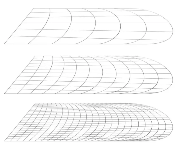 Mřížka Graticule Rovina Deformací Efekt Zkreslení Reticulate Grate Plexus Abstract — Stockový vektor