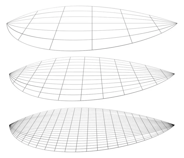 Graticule Grid Mesh Plane Deform Distorsion Effect Reticular Rejilla Plexo — Vector de stock