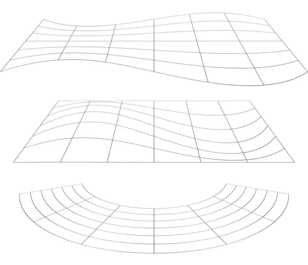 Гратикулярная Сетка Плоскость Сетки Деформацией Эффект Искажения Ретикуляционная Решетчатая Абстрактная — стоковый вектор