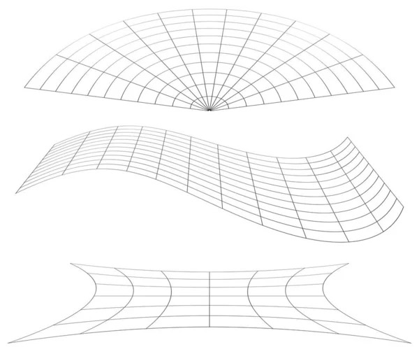 Netzgitter Netzebene Mit Verformung Verzerrungseffekt Netzmuster Gitter Plexus Abstrakte Muster — Stockvektor