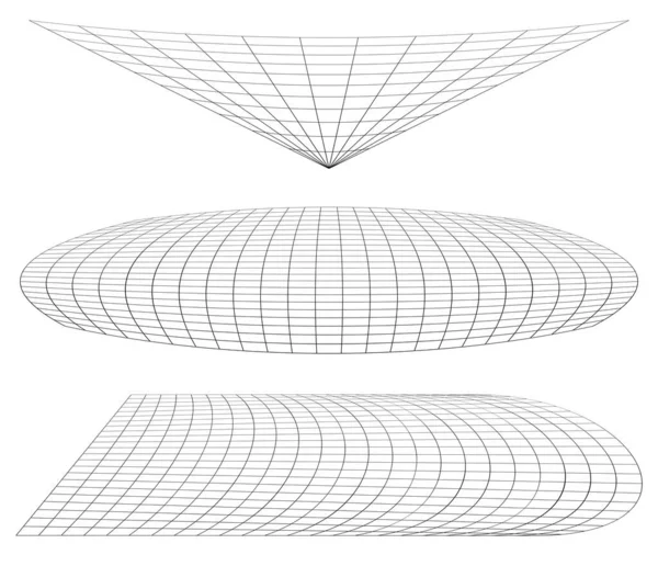 Graticule Grid Mesh Plane Deform Distorsion Effect Reticular Rejilla Plexo — Vector de stock