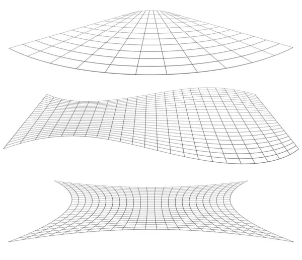 Mřížka Graticule Rovina Deformací Efekt Zkreslení Reticulate Grate Plexus Abstract — Stockový vektor