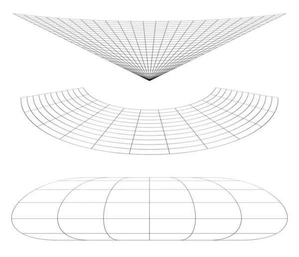 Гратикулярная Сетка Плоскость Сетки Деформацией Эффект Искажения Ретикуляционная Решетчатая Абстрактная — стоковый вектор