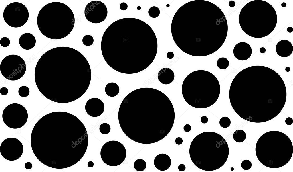 Random dots, circles. Dotted, speckles pattern. Pointillist, pointillism background. Stipple, stippling texture - stock vector illustration, clip-art graphics