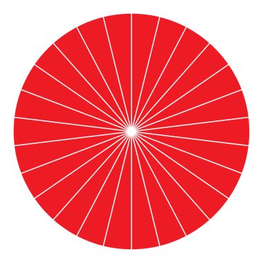 Turta grafiği, turta grafiği dairesel diyagramı 2 ile 65 arasında, sektörler arası. Bölümlü, bölünmüş çember - hisse senedi vektör çizimi, klip- sanat grafikleri