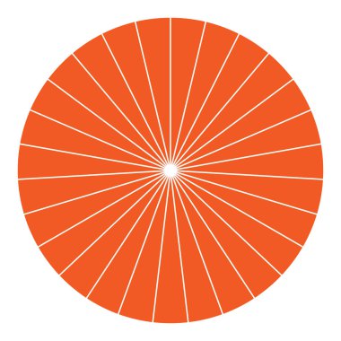 Turta grafiği, turta grafiği dairesel diyagramı 2 ile 65 arasında, sektörler arası. Bölümlü, bölünmüş çember - hisse senedi vektör çizimi, klip- sanat grafikleri