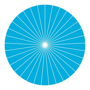 Turta grafiği, turta grafiği dairesel diyagramı 2 ile 65 arasında, sektörler arası. Bölümlü, bölünmüş çember - hisse senedi vektör çizimi, klip- sanat grafikleri