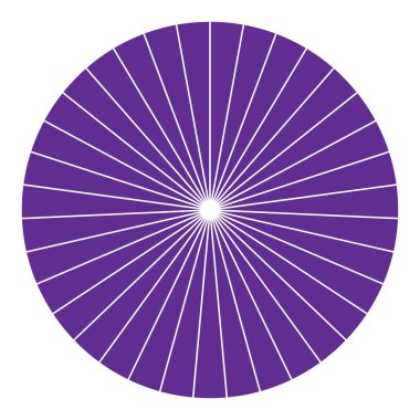 Turta grafiği, turta grafiği dairesel diyagramı 2 ile 65 arasında, sektörler arası. Bölümlü, bölünmüş çember - hisse senedi vektör çizimi, klip- sanat grafikleri