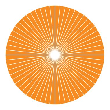 Turta grafiği, turta grafiği dairesel diyagramı 2 ile 65 arasında, sektörler arası. Bölümlü, bölünmüş çember - hisse senedi vektör çizimi, klip- sanat grafikleri