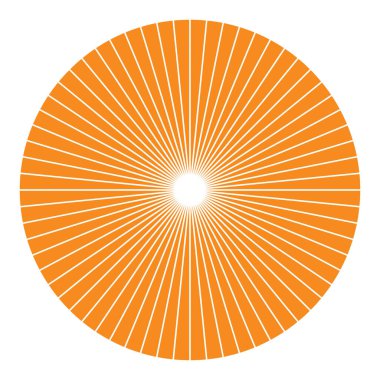 Turta grafiği, turta grafiği dairesel diyagramı 2 ile 65 arasında, sektörler arası. Bölümlü, bölünmüş çember - hisse senedi vektör çizimi, klip- sanat grafikleri