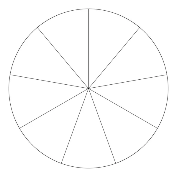 Gráfico Torta Gráfico Torta Diagrama Circular Círculo Seções Setores Segmentado — Vetor de Stock