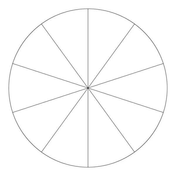그래프 다이어그램 Segsated Divided Circle Stock Vector Illustration Cli Art — 스톡 벡터