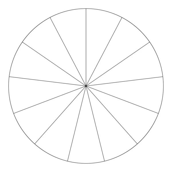 График Пирога Круговая Диаграмма Круга Круга Секций Секторов Сегментированный Разделенный — стоковый вектор