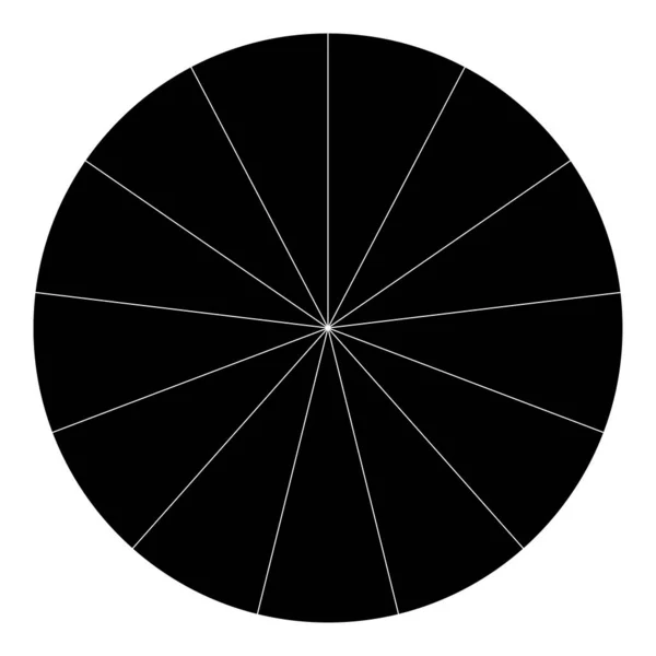 Diagrama Circular Circular Circular Secciones Sectores Círculo Dividido Segmentado Ilustración — Archivo Imágenes Vectoriales