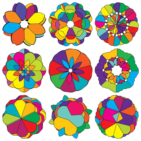 Bunte Heilige Geometrie Illustration Symbol Abstrakte Komposition Von Lotus Blume — Stockvektor