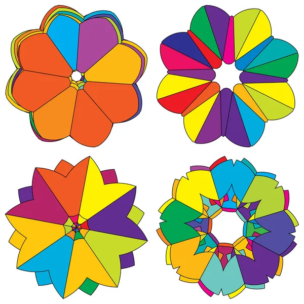 Bunte Heilige Geometrie Illustration Symbol Abstrakte Komposition Von Lotus Blume — Stockvektor