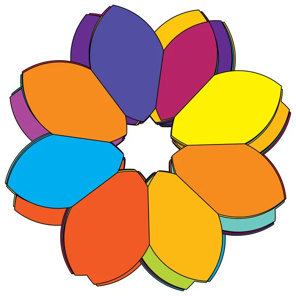 彩色的神圣的几何图解 花瓣组成 — 图库矢量图片