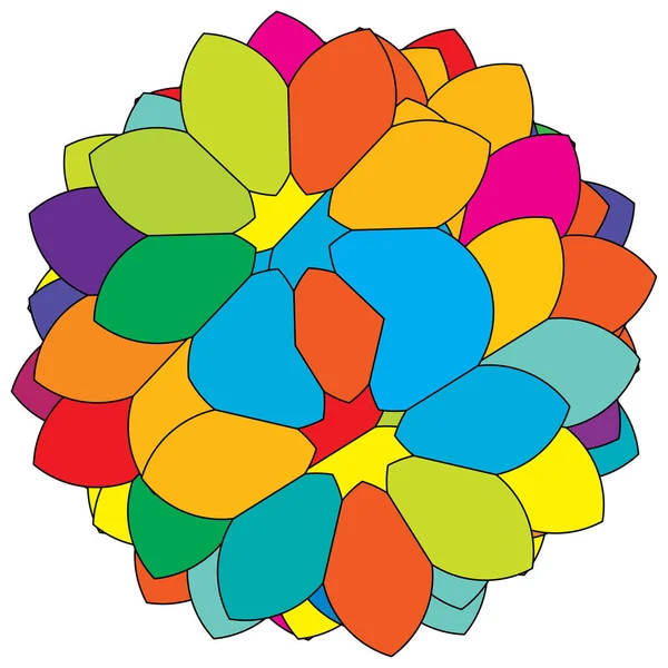 Színes Szent Geometria Illusztráció Ikon Absztrakt Lótusz Virág Szirom Összetétel — Stock Vector