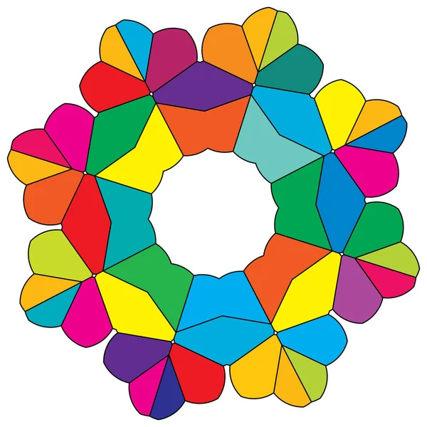 Színes Szent Geometria Illusztráció Ikon Absztrakt Lótusz Virág Szirom Összetétel — Stock Vector