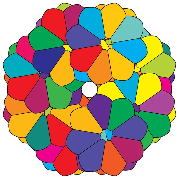 Kleurrijke Heilige Geometrie Illustratie Icoon Abstracte Lotus Bloem Bloemblaadjessamenstelling — Stockvector