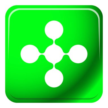 Bağlı halkalar, teknoloji, teknoloji, elektronik ve bağlantı simgesi olarak düğümler, sembol - stok vektör illüstrasyonu, klip- sanat grafikleri