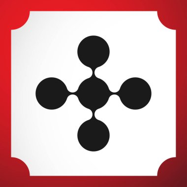 Bağlı halkalar, teknoloji, teknoloji, elektronik ve bağlantı simgesi olarak düğümler, sembol - stok vektör illüstrasyonu, klip- sanat grafikleri