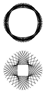 Çember, dairesel form, ve benzer yoğunluğa sahip açısal, kenar element
