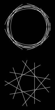 Çember, dairesel form, ve benzer yoğunluğa sahip açısal, kenar element