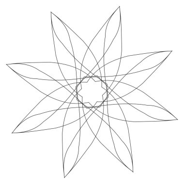 Mandala yayılıyor. Dairesel geometrik motif, simge, şekil - stok vektör çizimi, klip- sanat grafikleri